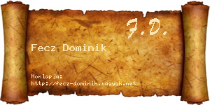Fecz Dominik névjegykártya